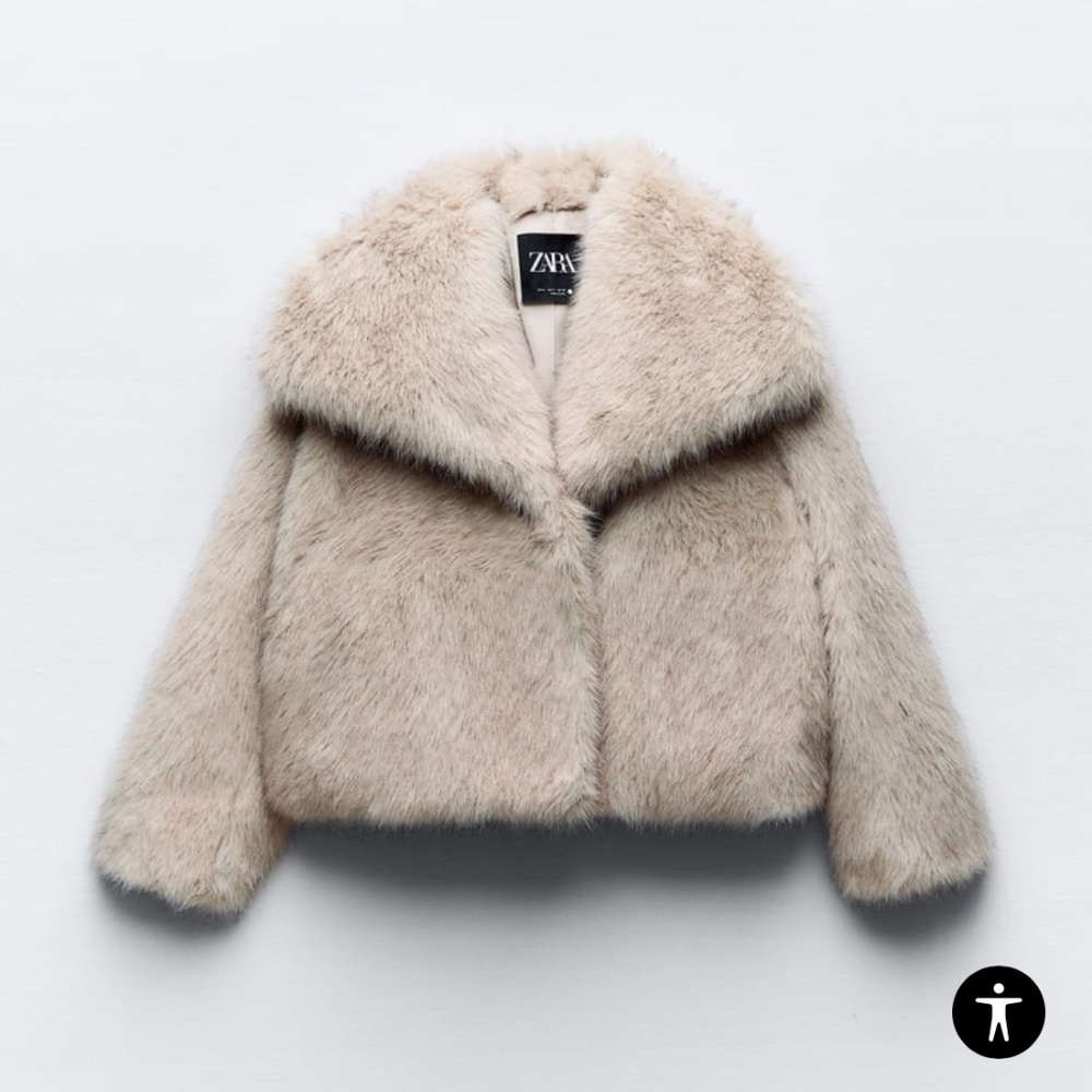SOLD OUT ZARA SHORT FAUX FUR JACKET